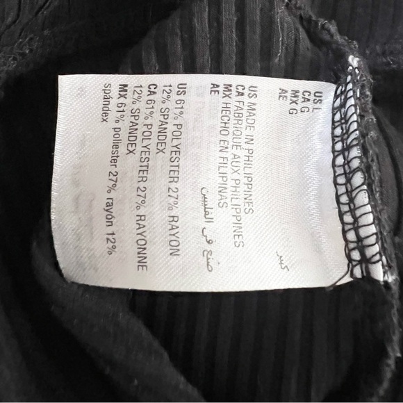 Bar III Black Ribbed Knit Elastic Waist Pull on Biker Shorts Size Large - Picture 6 of 6